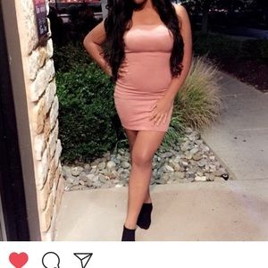 Suede fitted dress
